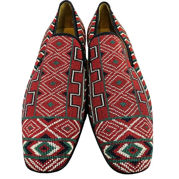 Donald J Pliner Signature Pontsp Glass Beaded Loafers Made in Italy Size 14 main image 9